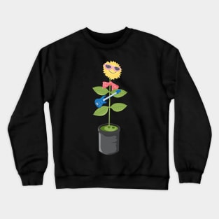 1980's 'Rock N Flowers' Tribute Illustration Crewneck Sweatshirt